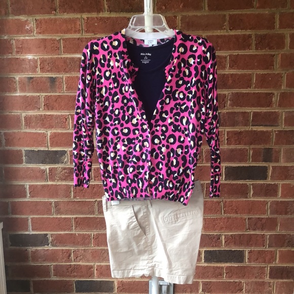 Crown & Ivy Lightweight Cardigan :Magenta Leopard Print/Navy Blue/Khaki/White - Picture 6 of 6